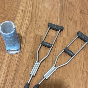 American Girl Blue Ankle Brace and Gray Crutches Set